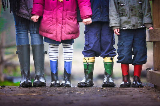 A group of kids standing together
