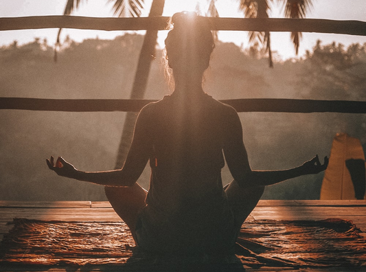 A woman meditating